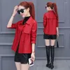 Women's Leather Double-breasted Women Jacket Nice Female Spring Autumn Overcoat Ladies Locomotives PU