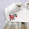 衣料品セット生まれの女の赤ちゃん格子縞のシャツストラップスカート幼児幼児の子供コットン長袖トップ春の夏の服セット