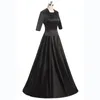 Casual Dresses Black Satin Beading FloorLength Aline Wedding Party Mother of the Bride med en jacka Custom Made 230221