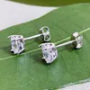 Boucles d'oreilles à tige en argent S925 Dan en forme d'ovale simple 5 7 accessoires européens et américains