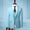 Herrdräkter 2023 Spring och Autumn Men's Casual Business Boutique Suit Blazers Coat Jacket Mens Performance Blue