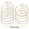 Anklets 1 Piece 304 Stainless Steel Curb Link Chain Anklet Enamel Gold Color Metal Chains For Women Jewelry Gifts 23.5cm(9 2/8") Long