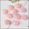 Stone 2omm 25mm Love Hearts Natural Crystal Craft Ornaments Rose Quartz Healing Crystals Energy Reiki Gemリビングルーム装飾