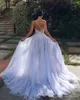 Split Mermaid Prom Dresses One Shoulder Criss Cross Straps Beads Appliques Tulle Party Gowns Sweep Train Special Occasion Dresses BC5507