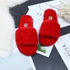 Pantoufles Liam Pure Color Home Pantoufle Femmes Bleu Foncé Rouge Noir Fuzzy Slides Hiver Casual Chaussures Confortables Chaussures Femme 37 38 39