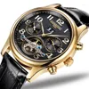 Montres-bracelets Mode Tourbillon Montre Mécanique Carnaval Multi Fonction Business Automatique Hommes Calendrier 30m Étanche Horloges Mannen