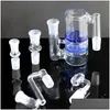 Rökningsrör Hosahs Recycler Honeycomb Ashcatcher 18mm Double Percolator Bong Ash Catchers Two Function Bubbler Hand Blown Oil Rig Dhayo