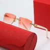 안경 남성 Carti 안경 디자이너 선글라스 여성 패션 Frameless 직사각형 코팅 선글래스 UV400 증거 안경 나무 남성 안경 안경