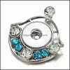 Charms Sier Crystal Snap Button Akcesoria Akcesoria Biżuterii DIY 18 mm imszowy naszyjnik dla kobiet