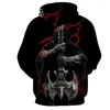 Hoodies masculinos Kissqiqi Men Hoodie 3D Moda impressa totalmente casual Crânio de primavera Tamanho máximo 5xl