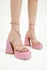 Sandals Platform For Women Strappy Open Toe Chunky Strange Heel Shoes 2023 Brand Narrow Band Elegant Fashion Sexy