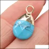 Charms натуральный камень капля воды розовая Quartz Lapis Lazi Burquoise Opal Pendant Diy для браслетных сережков ожерелье