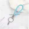 Keychains Lanyards Woven Leather Rope Key Chain Car Pendant Keyring Cartoon Accessories Bag Stall liten gåva grossistdrop