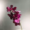Fleurs décoratives Orchidée Vanda violette de luxe 61 cm avec revêtement en latex au toucher réel, pétale de mariage, fleur artificielle, décoration florale pour événement, fête -