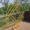 Party Decoration 2m Diamond Wedding Arch Backdrop Wrought Iron Creative Ring Frame Bracket Stage Background