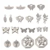 Pendant Necklaces Kissitty 20Pcs Stainless Steel Pendants Butterfly Leaf Flower Flat Round Polygon Charm For Necklace Bracelet Earring Jewel