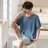 Indumenti da notte da uomo 2023 Coppia estiva Pigiama in cotone a maniche corte Set per uomo Abito con stampa coreana Pigiama Donna Homewear Lounge Abbigliamento per la casa