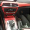 Автомобильные наклейки для Benz C Class W204 20112014, внутренняя центральная панель управления, дверная ручка, 3D 5D наклейки из углеродного волокна, Стайлинг, Drop Deli297C