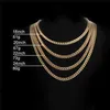 18k Real Gold Pvd Plated rostfritt stål smycken Icke-garnisk vattentät halsband Hip Hop Plain 6mm Franco Chain for Men Women