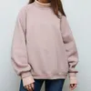 Kvinnors hoodies koreansk stil kvinnlig vårhöst falska två stycken turtleneck kvinnors tröja lösa tjocka fleece tröjor