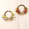 Decorative Flowers Wreath Ornament Fresh-keeping Weather-resistant Elegant Festival Fake Tulip Colorfast Door For Living Room