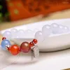 Bracelet en pierre naturelle d'agates blanches pour femmes, brin de haute quantité de perles de 10mm, accessoires, bijoux de guérison, vente en gros