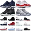 2023 Jumpman 11 Basketball Shoes Mens Trainers Sport Sneakers Men Women 11s Cherry Midnight Navy Cool Grey 25th Anniversary Bred Pure Violet with box