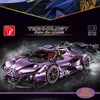 Galwaniczne fioletowe Apolloed Super Sports Car Builds MOC T5012 3668PCS High-Tech RC Model Montedblas Bircing Birthday Toys Prezenty świąteczne