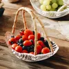 Plates Japanese Vintage Handle Glass Fruit Tray Household Storage Candy Box Dry Plate Holder Platter