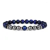 Strand Obsidian Tiger Eye Beads Bracelets Men Reiki Nature Stone Hematite Health Protection For Women Couple Healing Jewelry