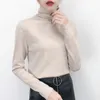 Blusas femininas dudui pescoço alto preto suéter de fundo do fundo feminino 2023 Espago estranho espanoso malha