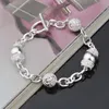 Bracelets de charme Charms Geometry Circle Chain 925 Carimbo prata para mulheres moda Fineras festas de casamento joias de Natal GiftScarm