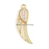 Charms Fashion Mticolour Clear Cubic Zirconia Sun Pendant For Necklace Making Gold Color Wing Armband Drop Delivery 202 DH1HH