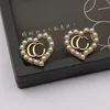 Stud Top Classics Women Ear Stud Earring Designers Earrings Letter 18K Gold Plated Geometry Brand Crystal Rhinestone Wedding Party Jewerlry Accessories Luxury
