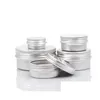 Parfymflaska Aluminium Jar Lip Balm Pot Cosmetic Box Cream Emsion Makeup Container tom p￥fyllningsbar f￶r burkar Drop Delivery Health B DHHD0