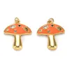 Breloques en laiton plaqué or CZ mignon champignon cubique zircone fabrication de bijoux pendentifs en émail pour Bracelet collier boucle d'oreille bricolage