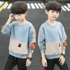 Hoodies Sweatshirts Kinderkleidung Jungen 4-12 Jahre HerbstWinter Sweatshirt Langarm T-Shirt Kinder Jungen Sweatshirts Teenager Jungen Patchwork Top Pullover 230220