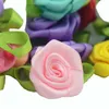 Dekorativa blommor kransar 20st 3cm satin band Artificial Silk Rose Flower Heads For Wedding Decoration Handgjorda DIY Present Box Craft Scrapbooking T230217