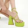 Sandals Platform For Women Strappy Open Toe Chunky Strange Heel Shoes 2023 Brand Narrow Band Elegant Fashion Sexy