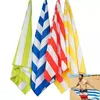 Fashion Microfiber Stripe Beach Towel Soft Pouch Quick Dry Towel For Travel Sand Beach Lightweight Towel For Camping Beach Blanket Gifts