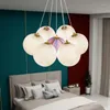 Lampes suspendues salon moderne lampe à LED boule nordique lumières créative chambre/salle à manger luminaire suspendu Suspension