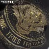 Herr t-shirts sommar ny bomull kort ärm t-shirt manlig mode tiger huvud varm diamant runda nacke casual tees botten topp mens kläder z0221