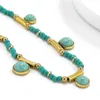 Choker Vintage Women Turquoises Natural Stone Short Necklace Fashion Statement Necklaces Girl Mom Gifts Jewelry