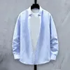 Men's Casual Shirts Stylish Spring Top Breathable Turn-down Collar Mid Length Plus Size Cardigan Shirt Men Match Clothes