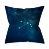 Kudde Deep Star Cover Night Sky Twelve Constellation Polyester Sofa Car Art Decoration 45x45cm