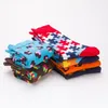 Men's Socks 10 Pairs/Lot Colorful Combed Cotton Long Happy Funny Desinger Wholesale Personalized Jigsaw Lovers