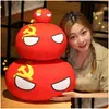 Poupées en peluche Pologne Ball Nouvel Oreiller Peluches Dessin Animé Manga Countryball Polandball Porte-clés Coussin Jouets En Peluche Poupée Cadeau Drop Delive Dhdwi