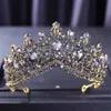 Tiaras Barroco Cristal Drop Crowns e Tiaras Vintage Rhinestone Tiara Crown for Women Bride Wedding Hair Acessórios Jóias Z0220