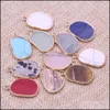 Breloques 15x25mm pierre naturelle forme de pied Rose Quartz Lapis Lazi Turquoise opale pendentif bricolage pour collier boucles d'oreilles fabrication de bijoux goutte Dhndg