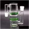 Rauchpfeifen, Wasserpfeifen, Recycler, Waben-Aschfänger, 18 mm, Doppel-Perkolator, Bong, Aschefänger, zwei Funktions-Bubbler, mundgeblasene Bohrinsel, Dhayo